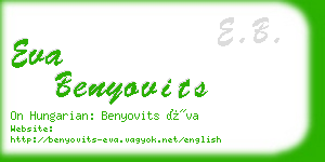 eva benyovits business card